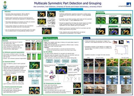 Multiscale Symmetric Part Detection and Grouping Alex Levinshtein, Sven Dickinson, University of Toronto and Cristian Sminchisescu, University of Bonn.