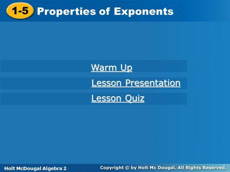 Properties of Exponents