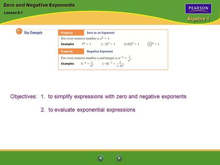 Zero and Negative Exponents