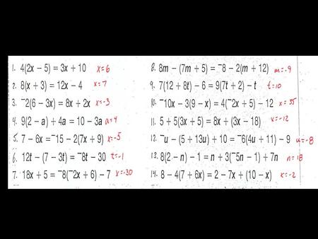 Section 3.6 Writing Equations for Story Problems.