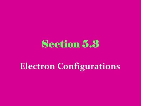 Electron Configurations