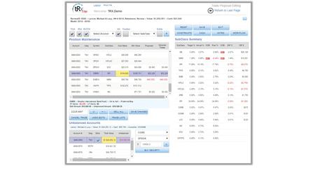 Position Maintenance Unbalanced Accounts SubClass Summary Trade Lot Editor.