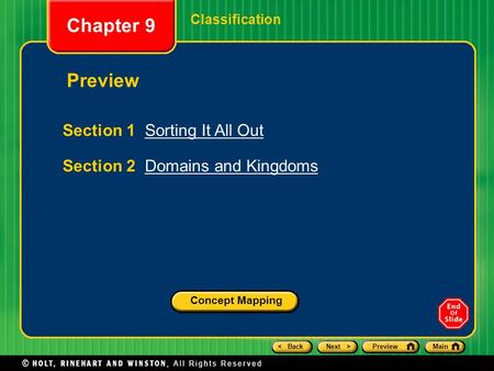 Chapter 9 Preview Section 1 Sorting It All Out