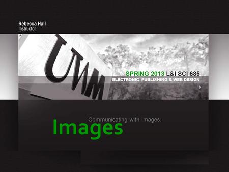 Images Communicating with Images. Images Images - most effective communication tool Transmit information very quickly Help engage the audience Help clarify.