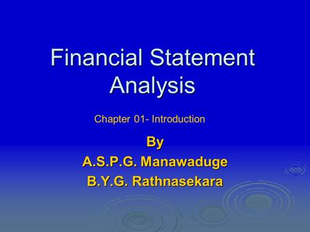 Financial Statement Analysis