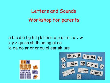 Letters and Sounds Workshop for parents