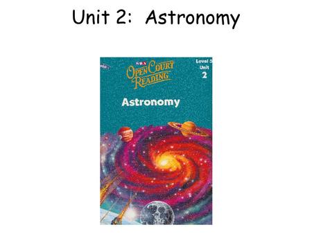 Unit 2: Astronomy. Opener What do you know about astronomy ?