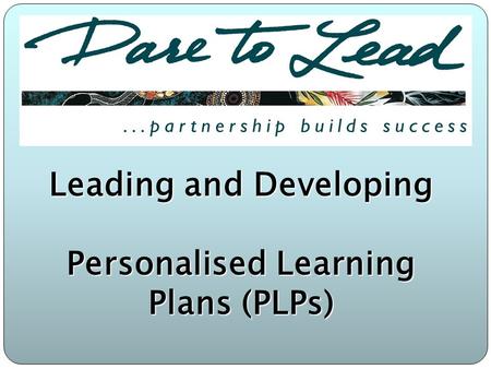 Leading and Developing Personalised Learning Plans (PLPs)