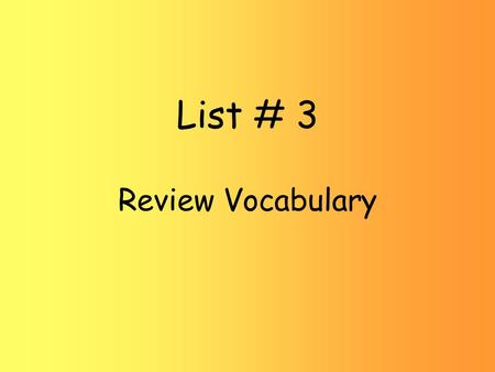 List # 3 Review Vocabulary. Calorie amount of heat energy needed to raise the temperature of 1 Kg of water 1 C Did you know… Food calories can be changed.