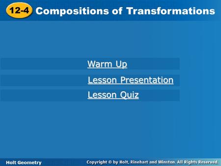 Compositions of Transformations