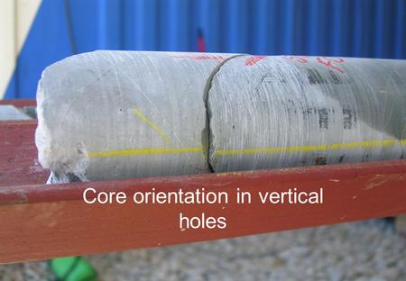 Core orientation in vertical holes. Vertical hole in Portugal Ground investigation for mine shaft 1250m deep (planned) 5m radius Drillcon drilling contractor.