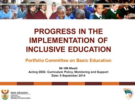 PROGRESS IN THE IMPLEMENTATION OF INCLUSIVE EDUCATION