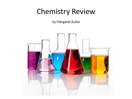 Chemistry Review by Margaret Zulick. The Atom: makes up everything (living and nonliving) Made of – Protons (+) – Neutrons (0) – Electrons (-) 2 parts: