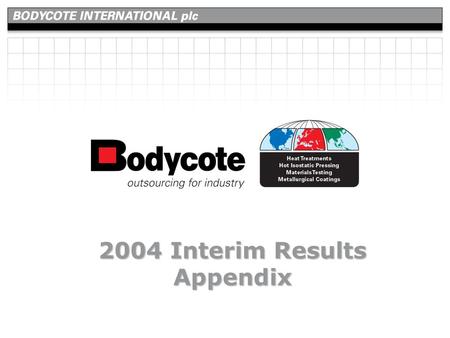 2004 Interim Results Appendix. slide number 2 Appendix 43 15 29 8 17 5 2 6 4 2 3 2 1 147 USA UK France Sweden Germany Netherlands Canada Czech Republic.