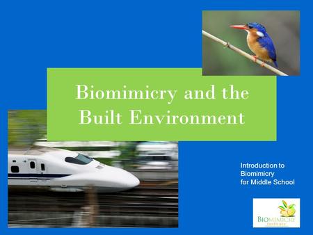 Introduction to Biomimicry for Middle School Biomimicry and the Built Environment.