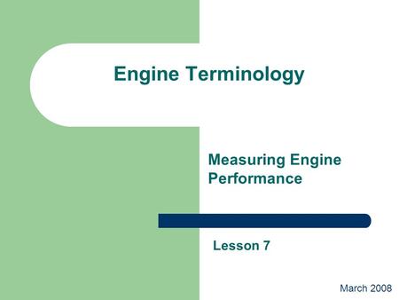 Measuring Engine Performance