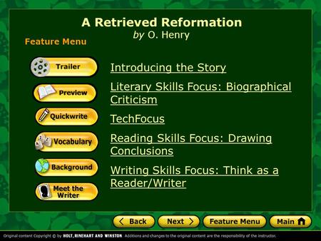 A Retrieved Reformation by O. Henry