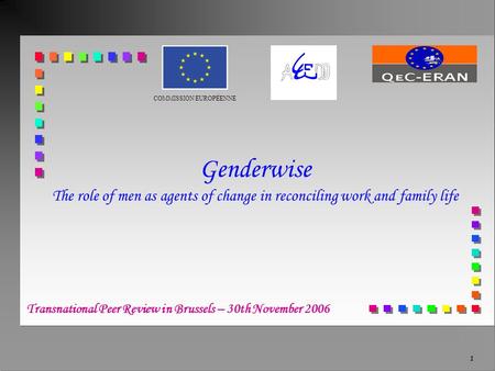 1 Genderwise The role of men as agents of change in reconciling work and family life COMMISSION EUROPÉENNE Transnational Peer Review in Brussels – 30th.