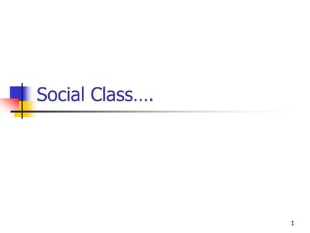 1 Social Class….. 2 Socioeconomic status Income (wages) Wealth Occupational prestige Years of schooling Social class Power.