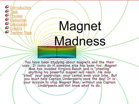 Magnet Madness You have been studying about magnets and the their uses. It looks as if someone else has been too. Magnet Man has invaded Virginia Beach.