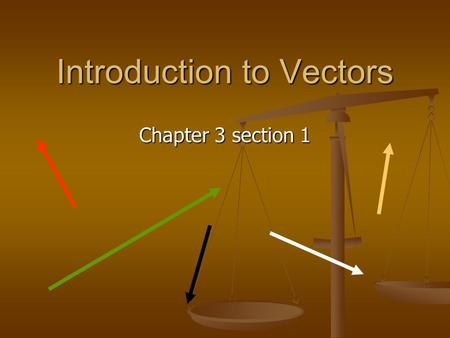 Introduction to Vectors