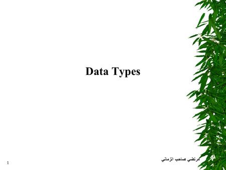 مرتضي صاحب الزماني 1 Data Types. Digital Design Contest مرتضي صاحب الزماني 2.