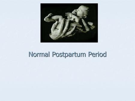 Normal Postpartum Period