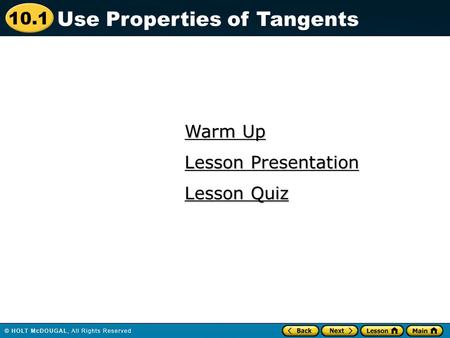 Use Properties of Tangents