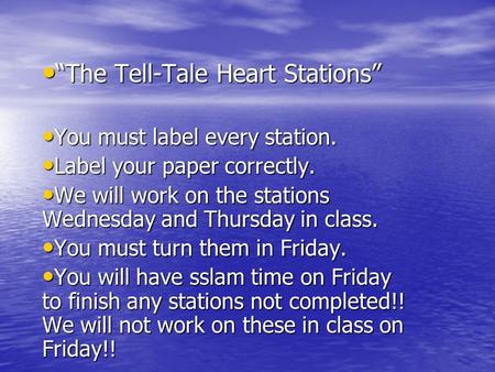 “The Tell-Tale Heart Stations”