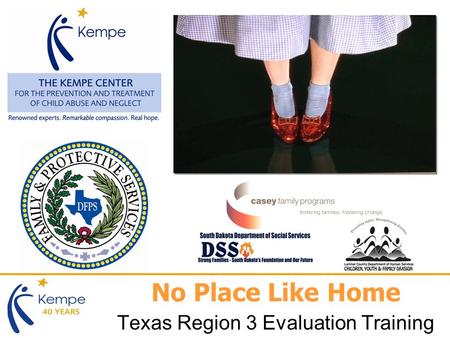 No Place Like Home Texas Region 3 Evaluation Training.