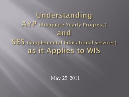 May 25, 2011.  MSP scores are compared against a uniform bar.  The MSP scores compared against the uniform bar are not representative of individual.