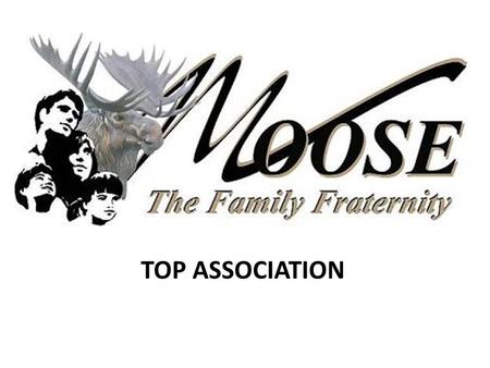 TOP ASSOCIATION. Moose International Top Association Criteria 2007 - 2008 1.Percentage of Lodges Achieving Quota 2.Increase in Number of Moose Lodges.