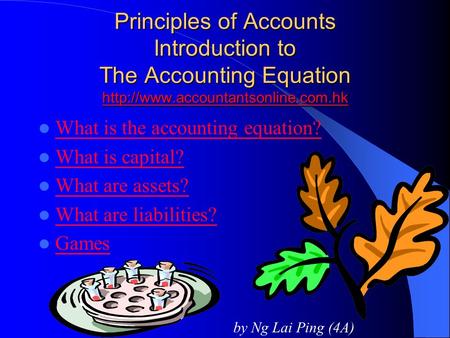 Principles of Accounts Introduction to The Accounting Equation   What is the accounting.