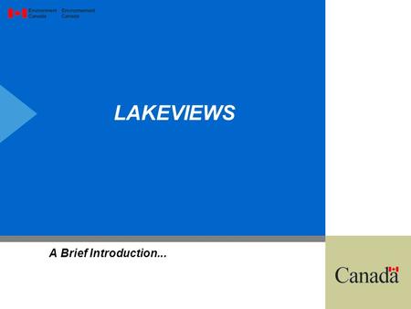 LAKEVIEWS A Brief Introduction.... Federal/Provincial agreement guided by vision of a “healthy, prosperous, & sustainable Great Lakes Ecosystem” for present.