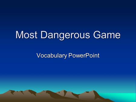 Vocabulary PowerPoint