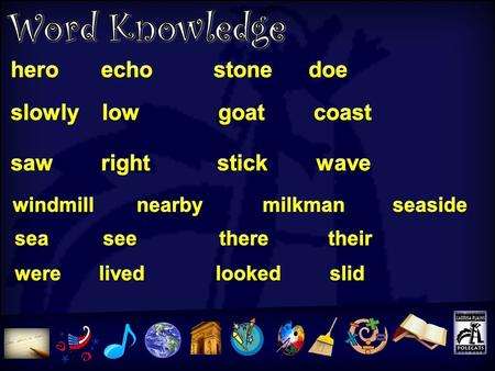 Word Knowledge Tic-Tac-Toe Use the word “seaside” in a sentence. Which word has the /k/ sound spelled ch? Use it in a sence. The other team gets to.