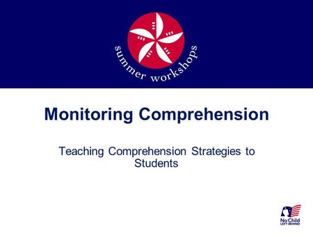 Monitoring Comprehension Teaching Comprehension Strategies to Students.