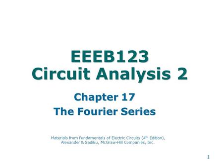 Chapter 17 The Fourier Series