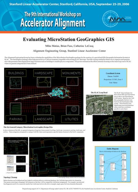 Topology Cleanup Evaluating MicroStation GeoGraphics GIS Prepared using support of U.S. Department of Energy under Contract No. DE-AC02-76SF00515 by the.