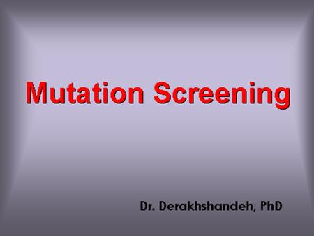 1. 2 Methods for detection of un known mutations BRCA.