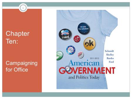 Chapter Ten: Campaigning for Office 1. Learning Objectives Identify the reasons people have for seeking public office. Compare and contrast a primary.