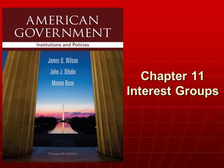 Chapter 11 Interest Groups