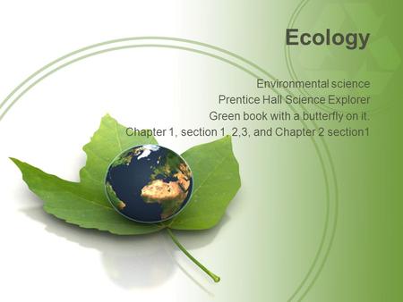 Ecology Environmental science Prentice Hall Science Explorer