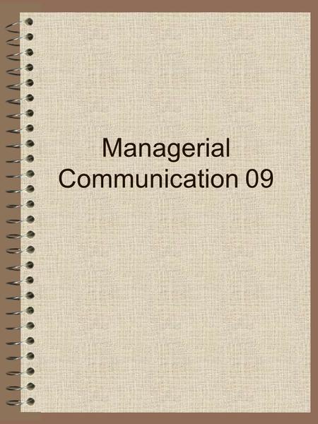 Managerial Communication 09