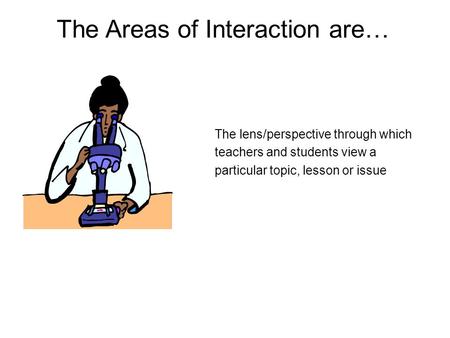 The Areas of Interaction are…