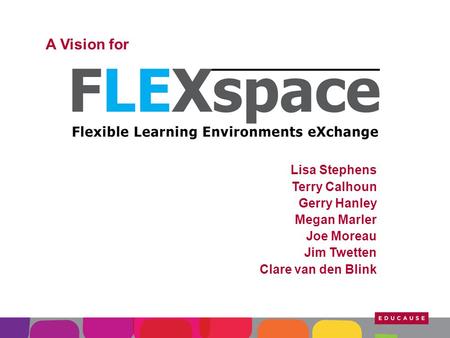 A Vision for Lisa Stephens Terry Calhoun Gerry Hanley Megan Marler Joe Moreau Jim Twetten Clare van den Blink.