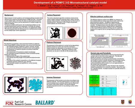 Development of a PEMFC 3-D Microstructural catalyst model C. Baker 1, D.B. Harvey 2, J.G. Pharoah 1, K. Karan 1, G. Vlajnic 2, S.Ye 2 1 Queen’s-RMC Fuel.