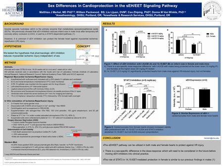 We tested the hypothesis that pharmacologic sEH inhibition reduces myocardial ischemic injury independent of sex. Soluble epoxide hydrolase (sEH) is the.