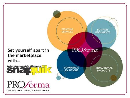 Set yourself apart in the marketplace with…. An innovative point of sale signage opportunity offered by Proforma.