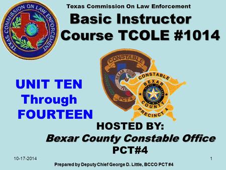 Basic Instructor Course TCOLE #1014